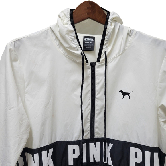 Victoria’s Secret Pink Windbreaker Rain Jacket Quarter Zip Size Small - Picture 5 of 9